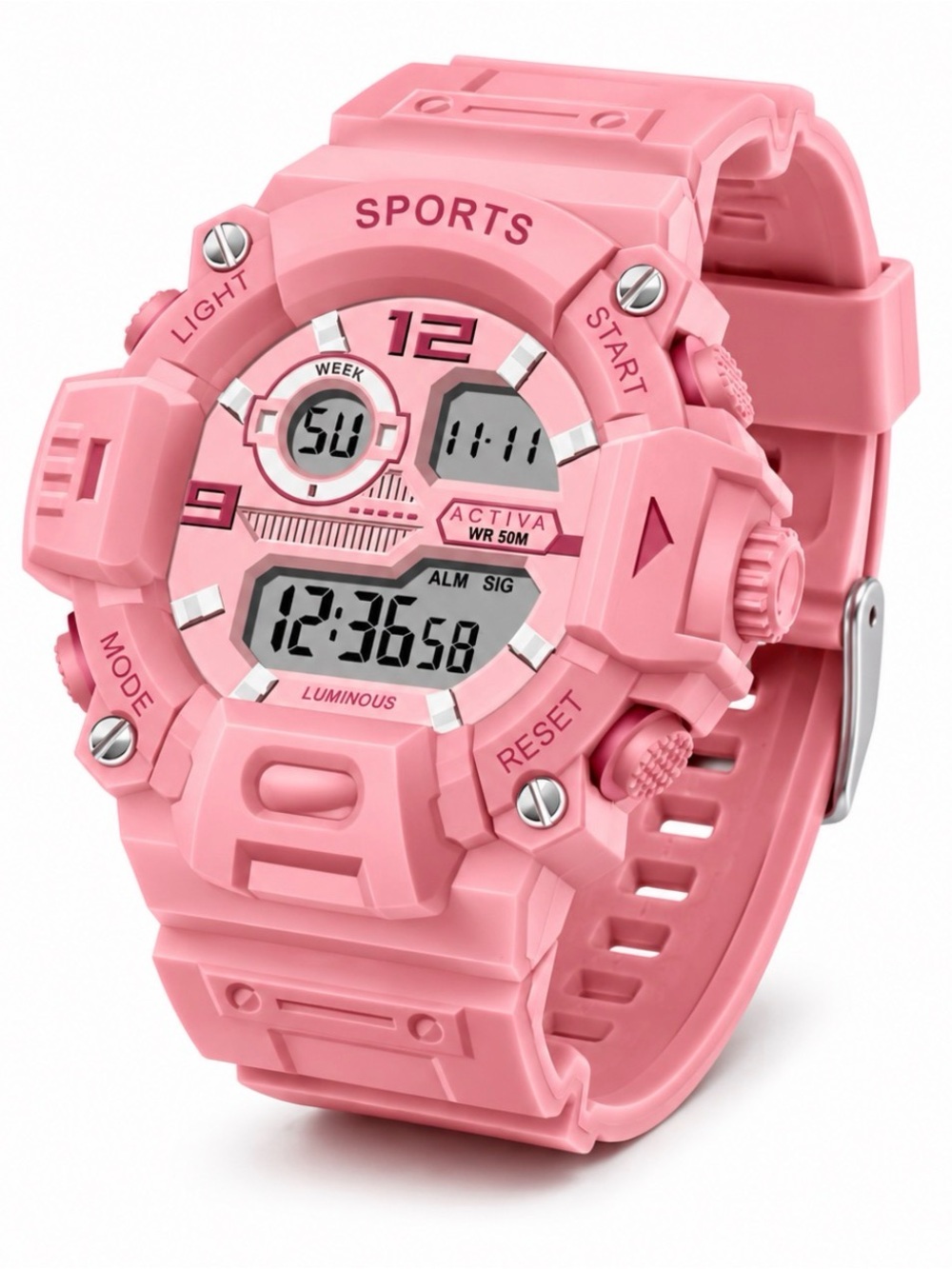 Activa X Invicta 42 mm Digital Sports Watch - Bubblegum Pink